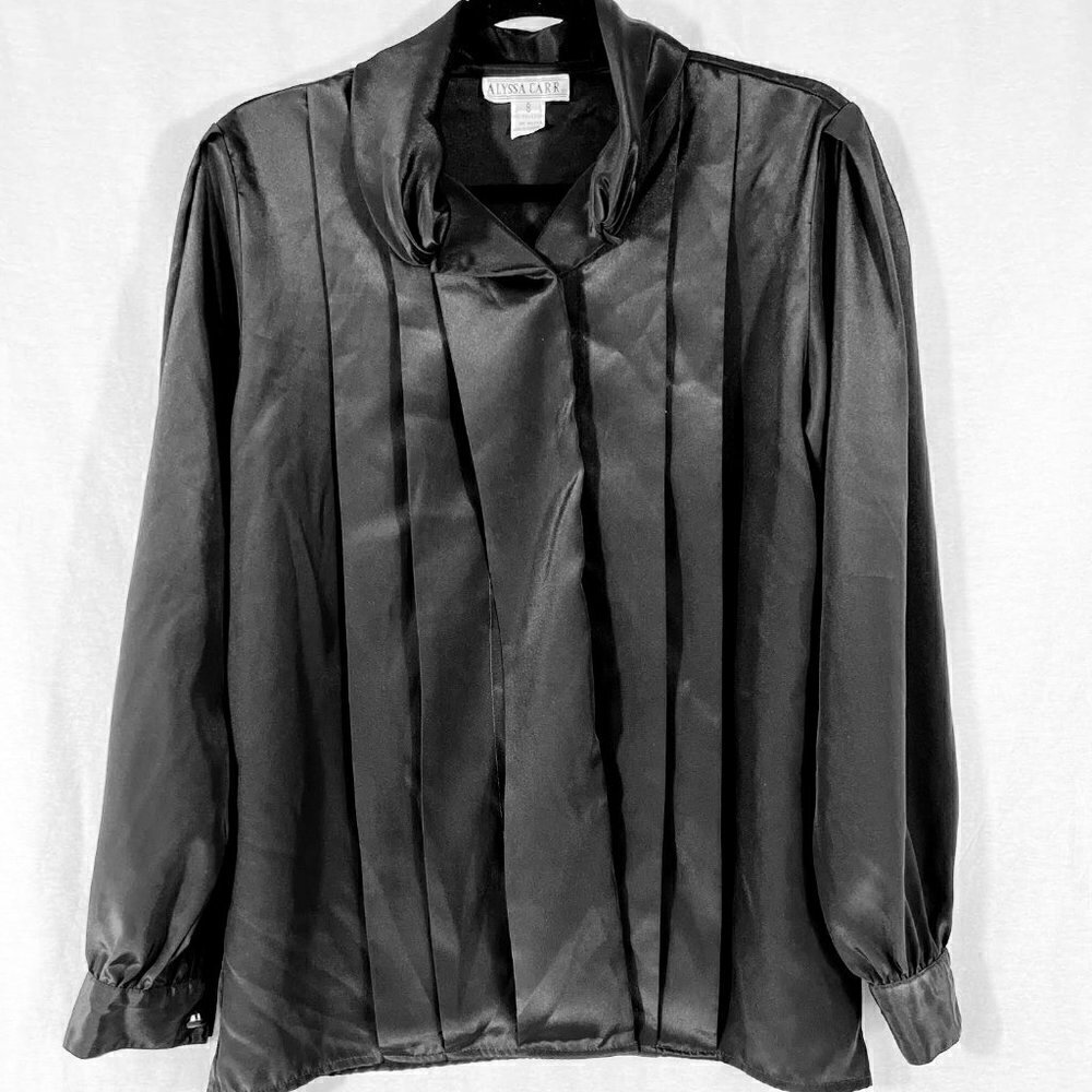 Vintage Alyssa Carr Button Down Pleated Blouse Size 8P